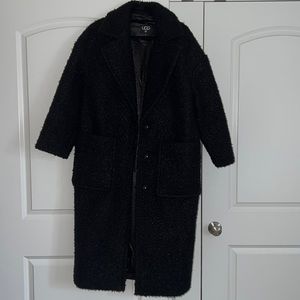 BLACK UGG HATTIE LONG OVERSIZED COAT